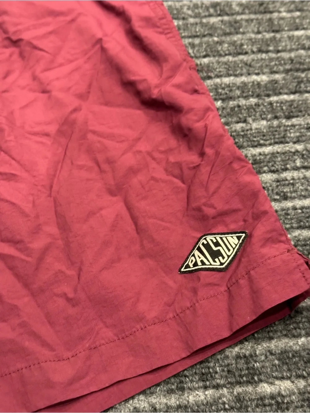 Pacsun‎ Swim Trunks Shorts No Mesh Liner Men's Maroon Burgundy Size Medium Beach
